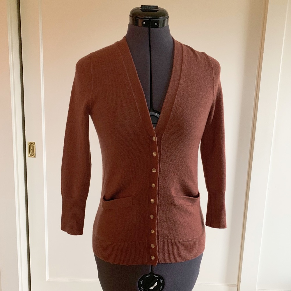 J Crew Fitted Cashmere Cardigan XS 0 Sweater
